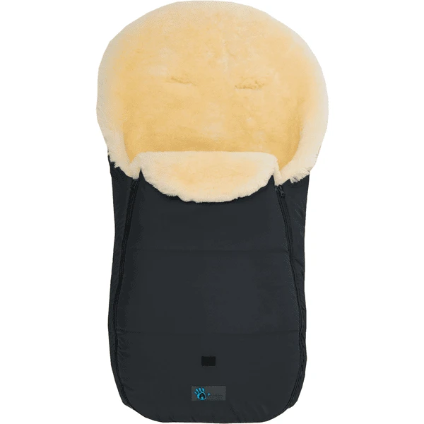 Altabebe Lamsvacht Voetenzak Voor Kinderwagen Nordkap Zwart