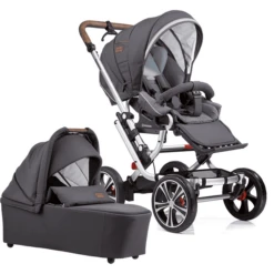 GESSLEIN Combi Kinderwagen F10 Air+, Antraciet / Patroon