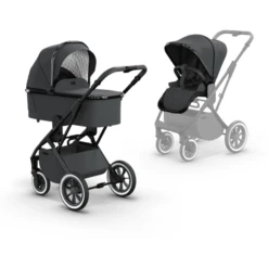 MOON Combi Kinderwagen Rocca Edition Plus Black Chroom Antraciet