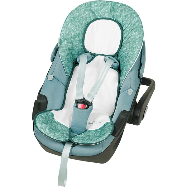 Odenwälder Autostoelhoes Babycool White Leaves Mosterd - Image 2