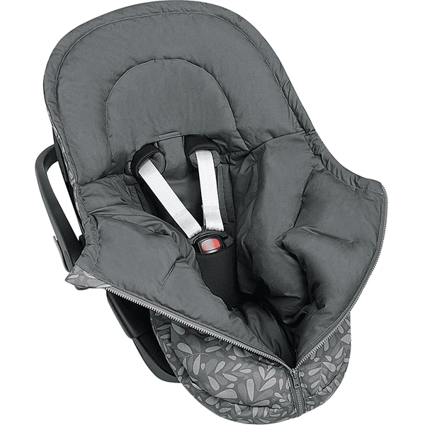 Odenwälder Voetenzak BabyNest Fashion Leaves Grijs Bio Cotton - Image 2