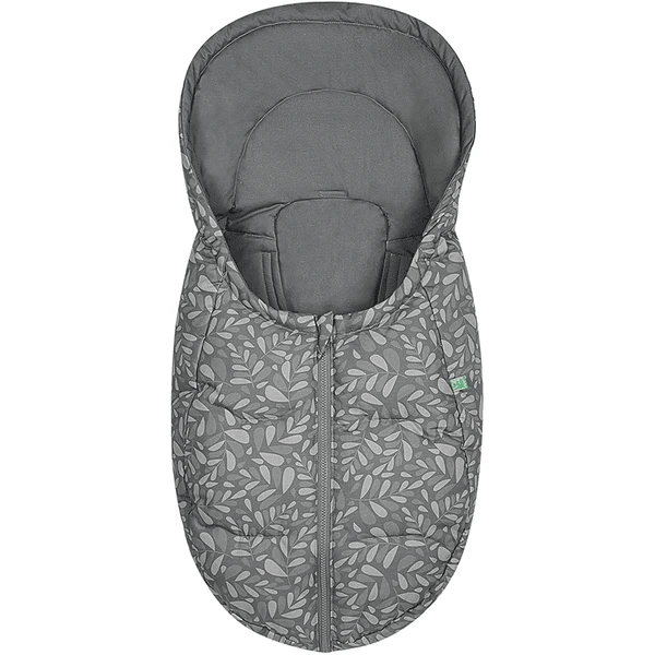 Odenwälder Voetenzak BabyNest Fashion Leaves Grijs Bio Cotton