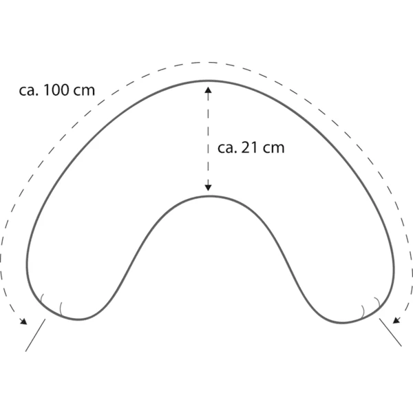 THERALINE Nekkussen Medium 100 X 21 Cm Incl. Hoes Cappuccino Bamboo Collection - Image 5